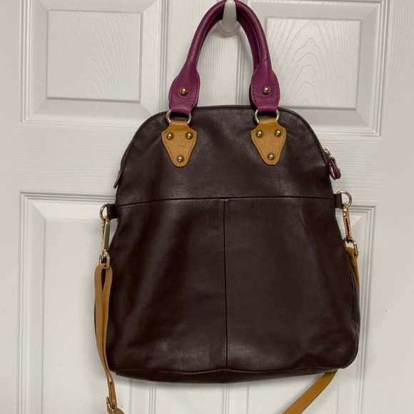 Leather Crossbody Foldover Bag by Emma Fox - Picture 3 of 16